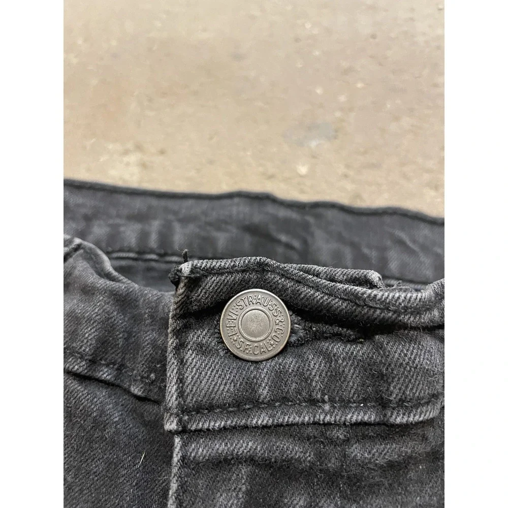 Levis 511 Jeans Mens‎ 36x32 Black Denim Slim Straight Stretch Zip Fly Distressed